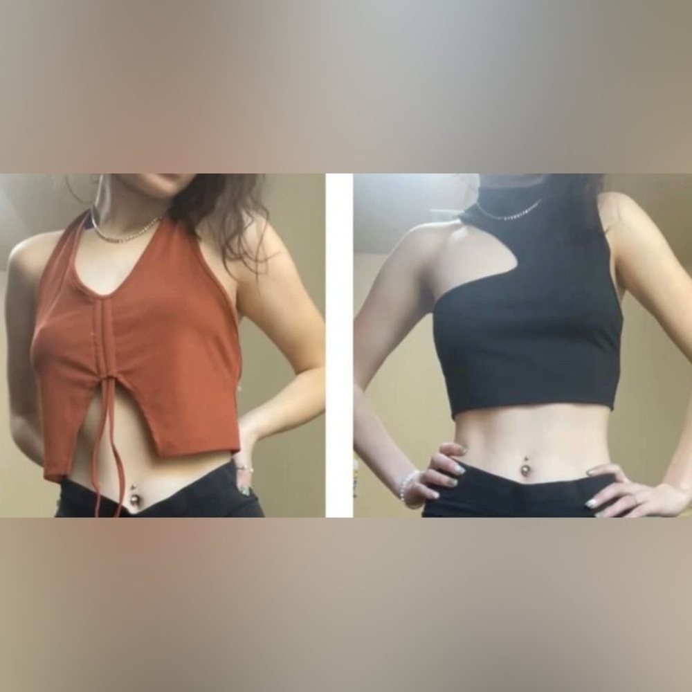 2pcs Rib-knit Top